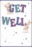Infused with warmth and playful optimism, this get well card feels like a handwritten note from the heart of Emerson Park. Two delightful characters command attention: a soft teddy bear, beaming as it balances atop the bold, colorful 'GET,' and an enthusiastic puppy with oversized, velvet-textured ears, actively cradling the word 'WELL.' Their presence leaps right off the creamy, sunlit page, with indigo and teal hues in the lettering radiating vibrancy and restoration. Scattered across the card, shimmering stars in shades of blue and purple-reminiscent of evening skies over local parks-add a dreamlike quality, imparting hope with every twinkle. Each brushstroke hints at fur so inviting, you can almost feel its comfort in your hands, much like the silky petals of a fresh Emerson Park bouquet. More than a message, this illustrated card delivers pure emotional solace, crafted with the same attention and compassion that goes into every arrangement delivered to a neighbour's doorstep on Nelmes Way-a thoughtful, cheerful companion for anyone on the mend.